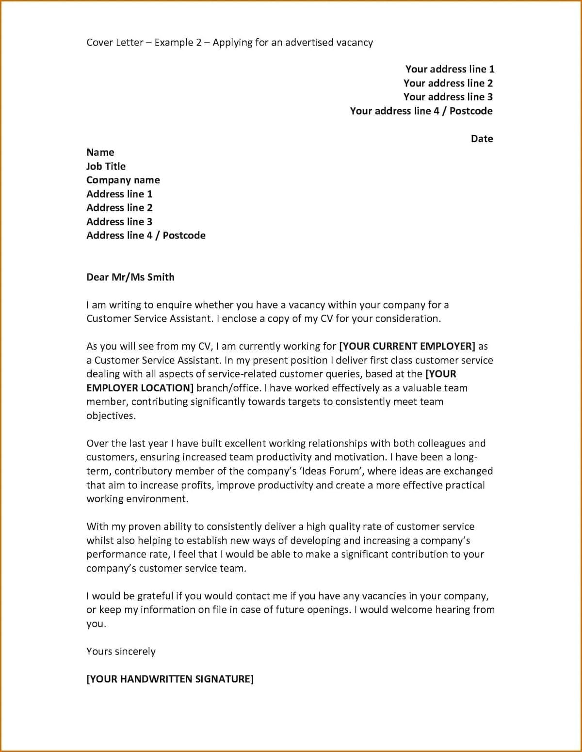 Jobs applications letter format