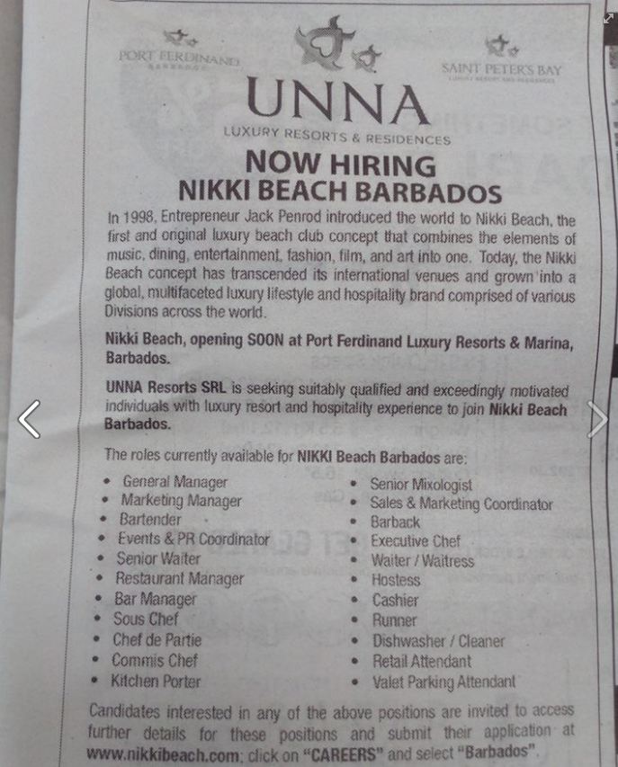 Hilton barbados job opportunities